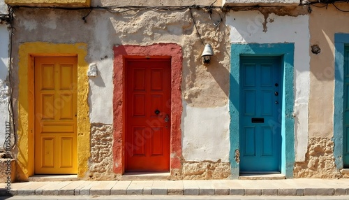 Old Caribbean Homes with Bright Colors