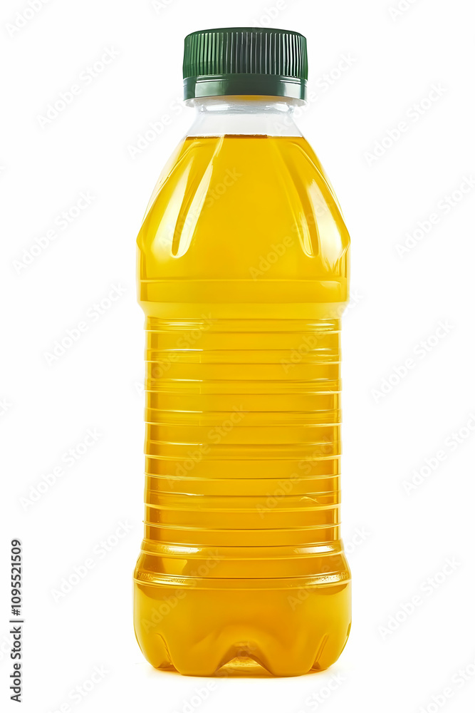 Isolated Plastic Bottle of Sunflower Oil on a White Background Perfect for Culinary and Health-Related Uses in Stock Photography Isolated Plastic Bottle of Sunflower Oil on a White Background Perfect for Culinary and Health-Related Uses in Stock Photography