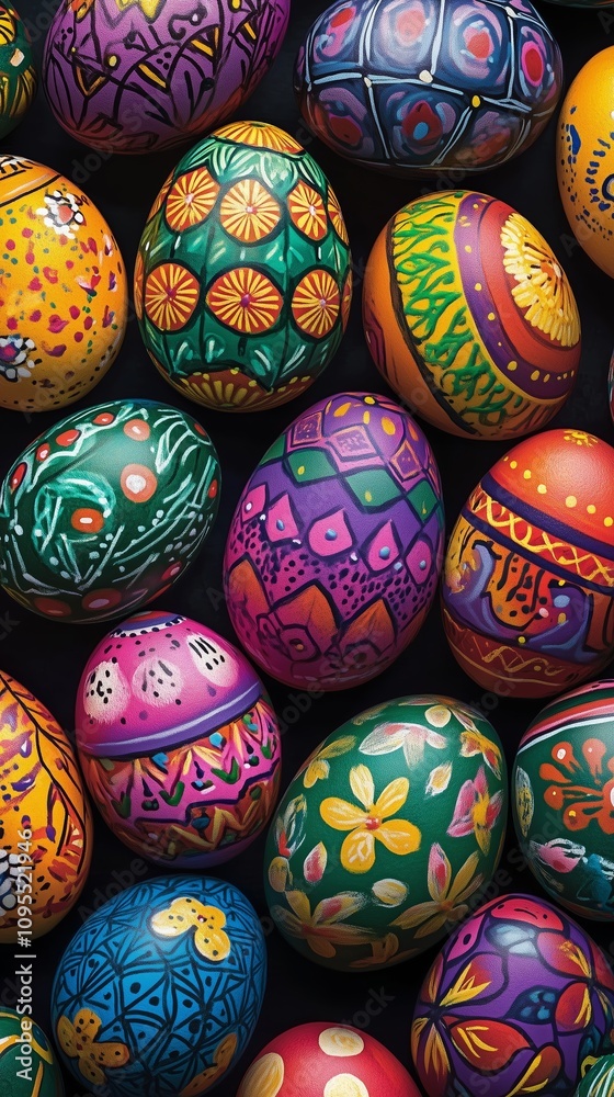 colorful pattern of Easter eggs colorful pattern of Easter eggs