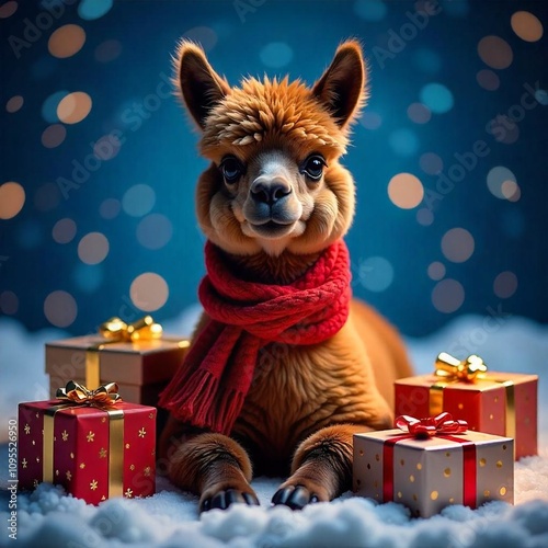 christmas bear with gifts