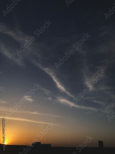 sunset truck in the horizon