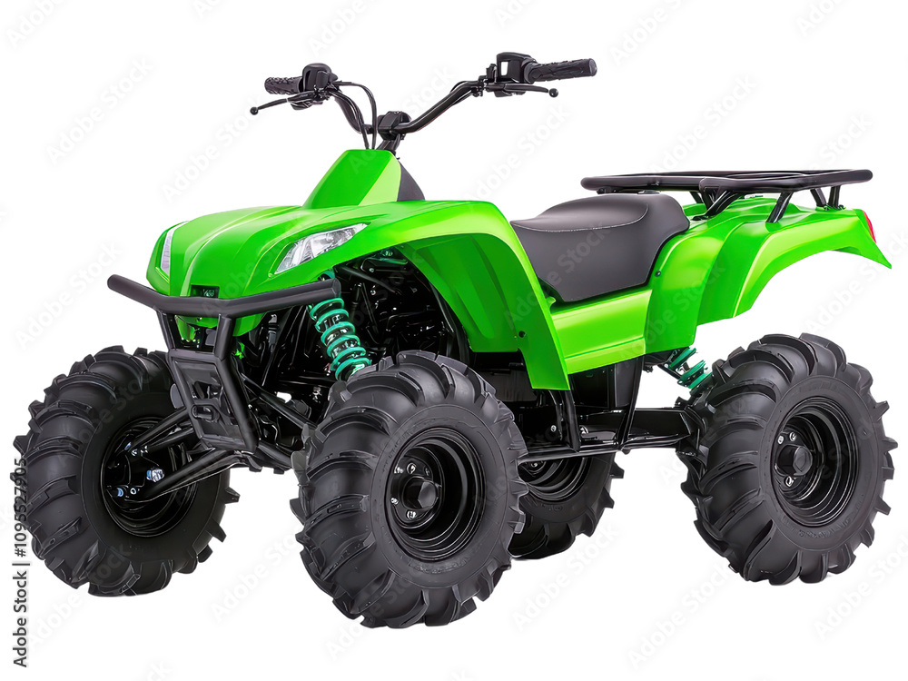 Vibrant Green ATV in Studio Setup Vibrant Green ATV in Studio Setup