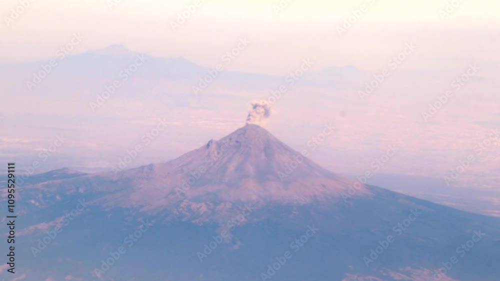 Flying airplane over Mexico clouds sky vlcanoes mountains desert landscape. Flying airplane over Mexico clouds sky vlcanoes mountains desert landscape.