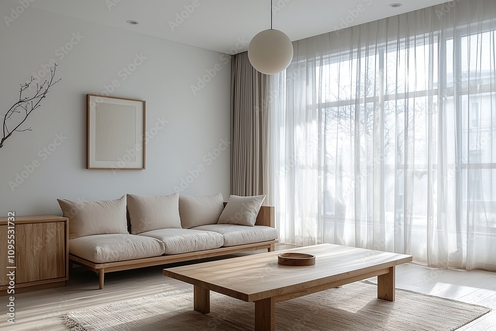 Minimalist, modern japandi interiors in living rooms with sofas and wood furniture. Generative AI
Minimalist, modern japandi interiors in living rooms with sofas and wood furniture. Generative AI