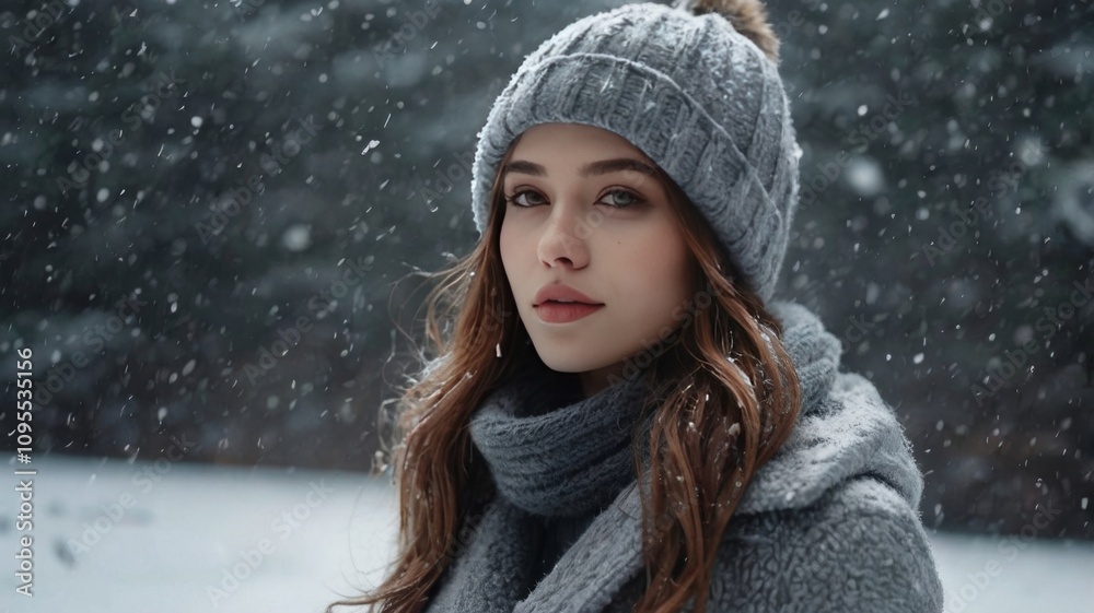 Portrait of a girl in winter Portrait of a girl in winter