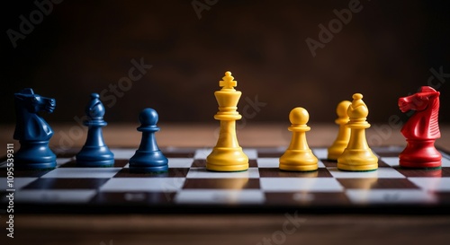 Chess pieces on checkerboard inclusive business mindset values dignity and respect for all individuals