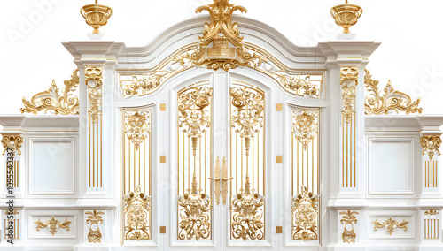 Golden and white European style gate with symmetrica 1721129816 1 photo