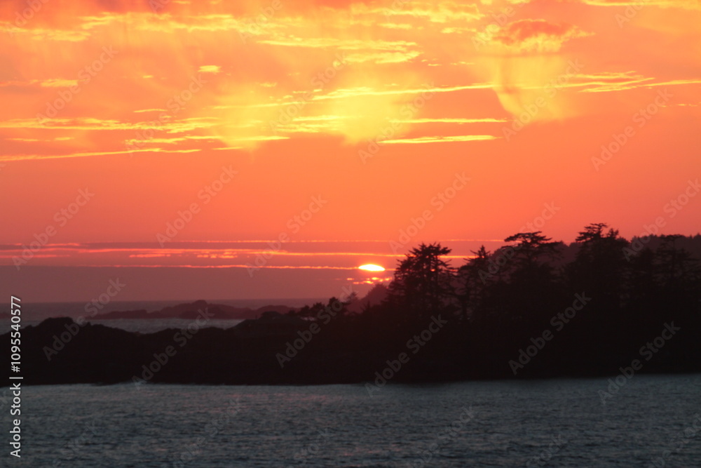 sunset in bc ucleuelt and tofino canada sunset in bc ucleuelt and tofino canada