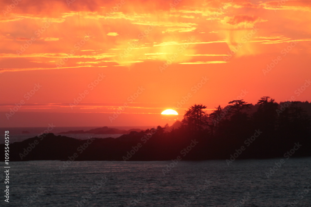 sunset in bc ucleuelt and tofino canada sunset in bc ucleuelt and tofino canada