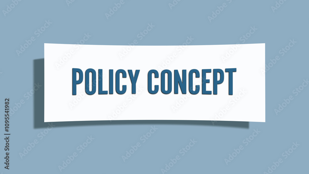 Policy Concept. A card isolated on blue background. Policy Concept. A card isolated on blue background.