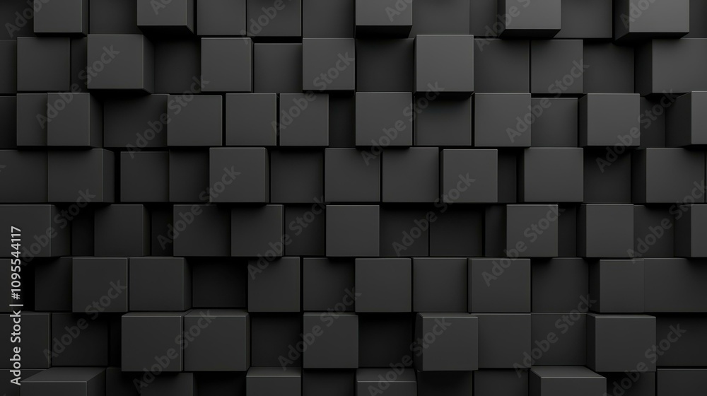 Experience the elegance of 3D abstract black cubes, perfect for modern backgrounds and striking textures. Experience the elegance of 3D abstract black cubes, perfect for modern backgrounds and striking textures.