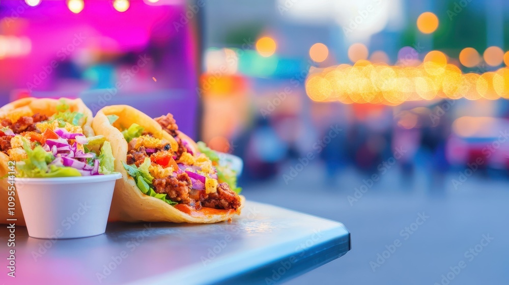 Enjoy savory bites and sweet treats from a vibrant food truck at the city festival, all captured in stunning detail. Enjoy savory bites and sweet treats from a vibrant food truck at the city festival, all captured in stunning detail.