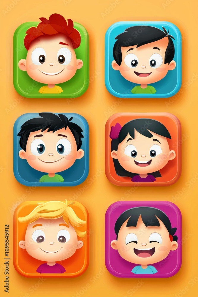 Playful People Character Icons for children, with friendly and inviting expressions. Playful People Character Icons for children, with friendly and inviting expressions.