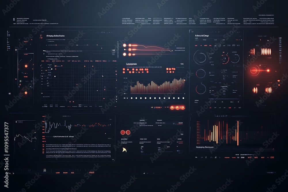 A digital dashboard displaying data analytics and visualizations for performance monitoring. A digital dashboard displaying data analytics and visualizations for performance monitoring.