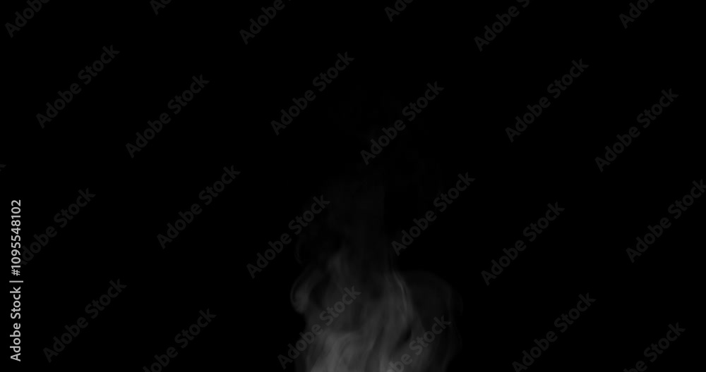 Trickle of Steam Slowly Rising from the Cup. White steam rises light, graceful twists on a black background. Slow motion. Footage is perfect for the layer with different blending modes. Trickle of Steam Slowly Rising from the Cup. White steam rises light, graceful twists on a black background. Slow motion. Footage is perfect for the layer with different blending modes.