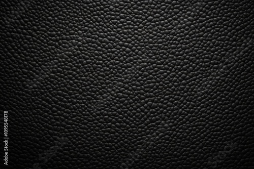 Black Leather Textured Background with Interconnected Holes and Matte Finish