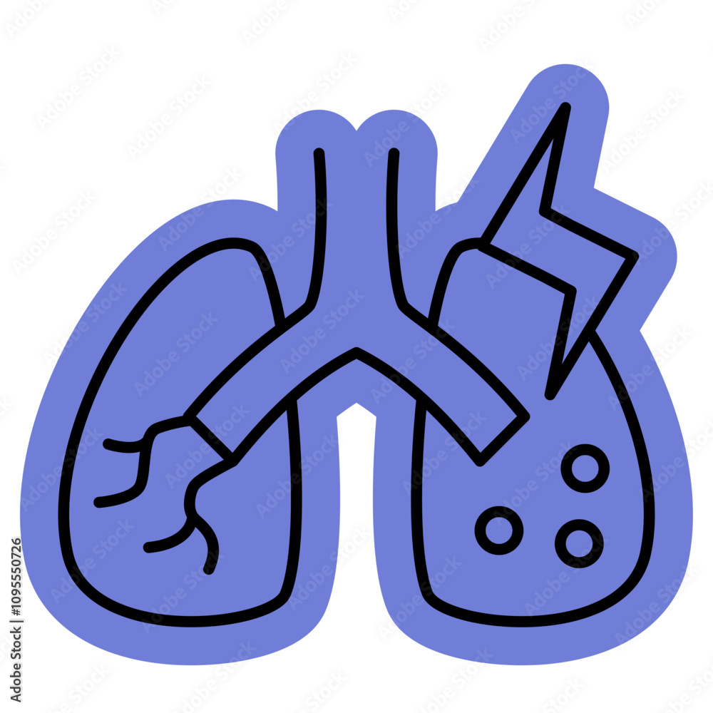 Fototapeta premium Lung Infection Icon