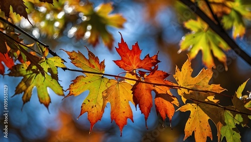A close-up of vibrant autumn leaves showcasing seasonal colors.