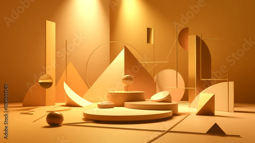 brown geometric background for product podium