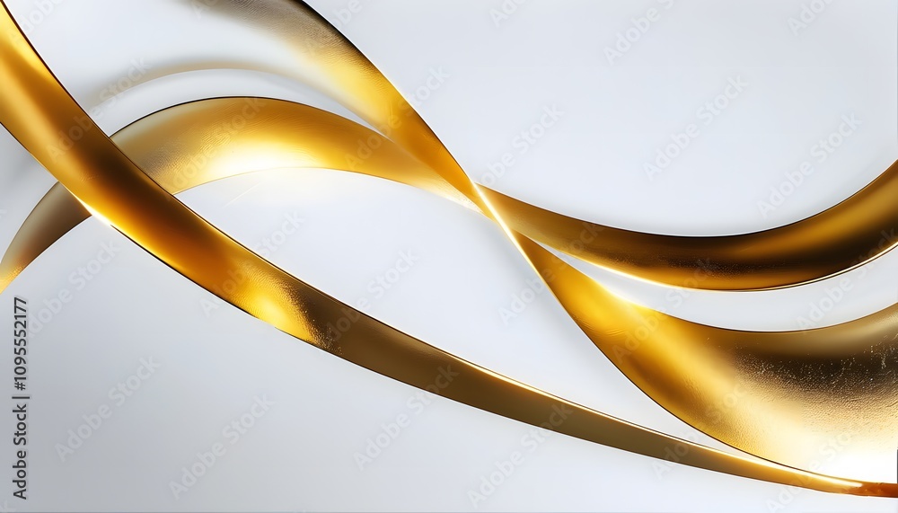 Fototapeta premium Abstract Shiny Gold Arcs Isolated on White Background