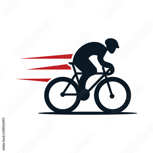 cyclist icon logo design template