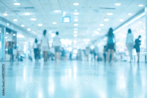 Blurred interior of a shopping mall abstract urban background