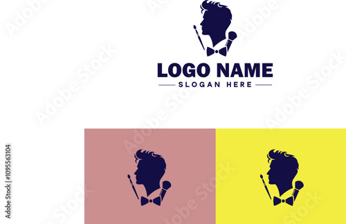 Makeup Artist icon Cosmetician Beauty therapist Makeup stylist flat logo sign symbol editable vector
