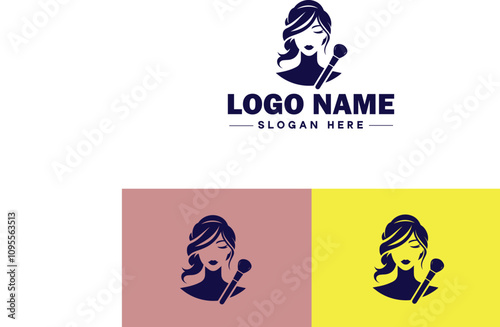 Makeup Artist icon Cosmetician Beauty therapist Makeup stylist flat logo sign symbol editable vector