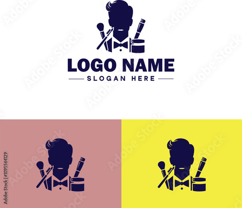 Makeup Artist icon Cosmetician Beauty therapist Makeup stylist flat logo sign symbol editable vector
