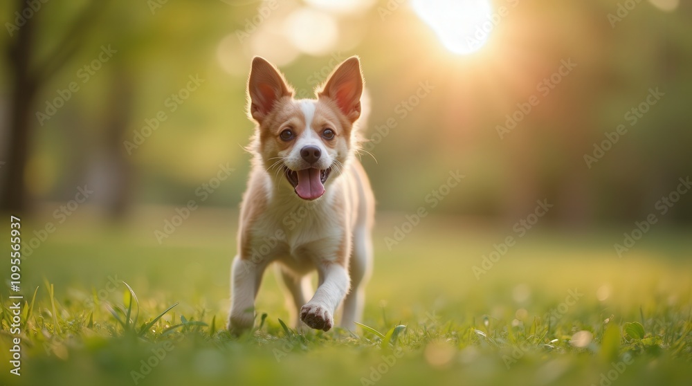 happy puppy running outdoors happy puppy running outdoors