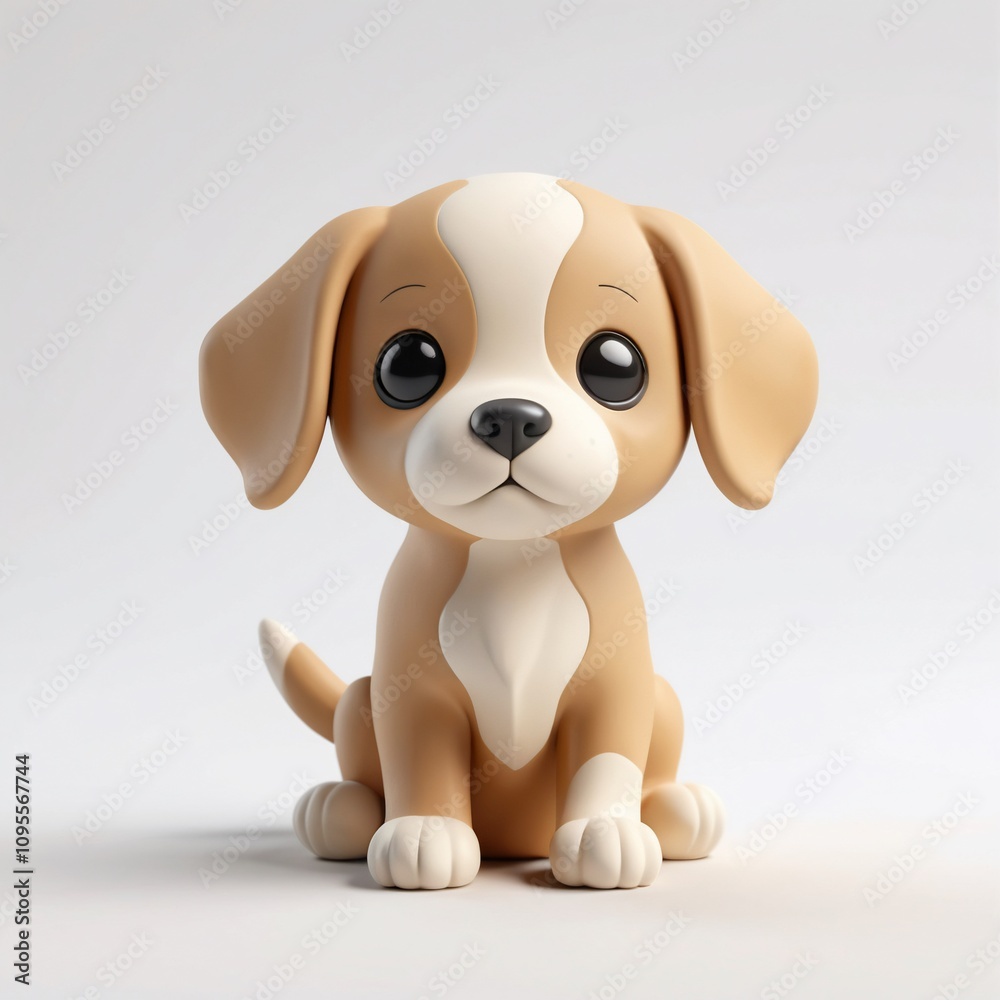 Fototapeta premium Adorable 3D Cartoon Puppy Cute Dog Pet Canine Animal