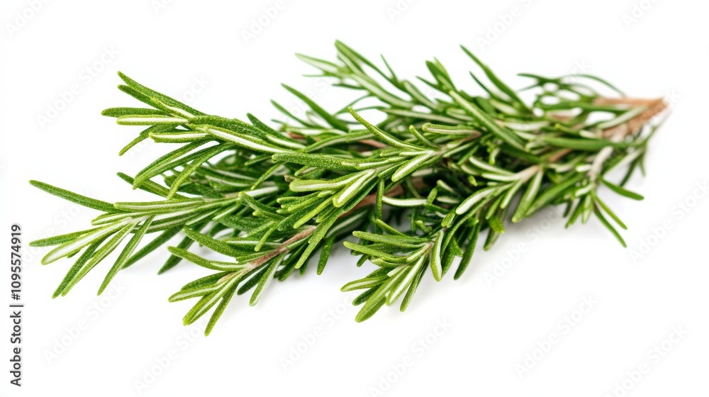 A fresh bunch of rosemary with its fragrant green needles and pine aroma, Each sprig’s bright color and subtle imperfections captured with precision A fresh bunch of rosemary with its fragrant green needles and pine aroma, Each sprig’s bright color and subtle imperfections captured with precision