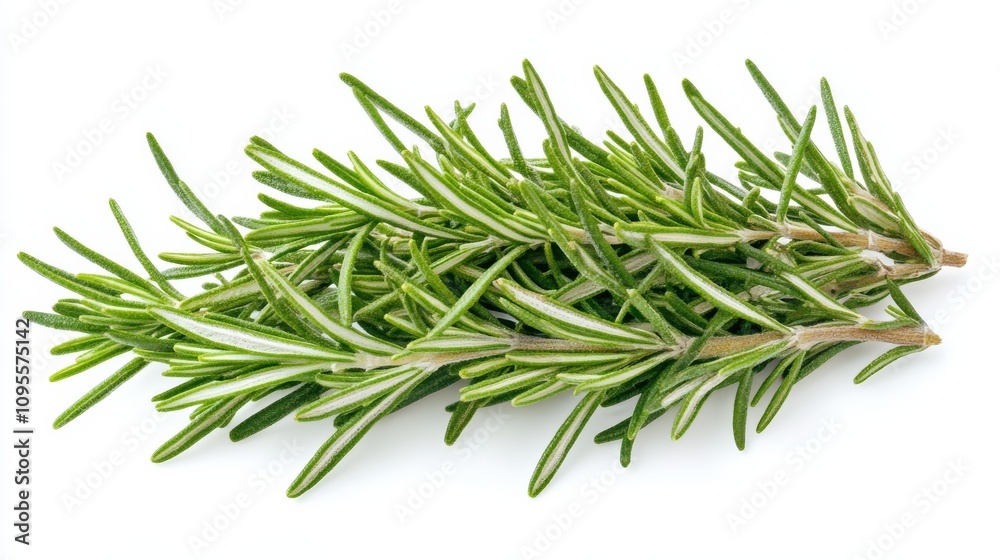 A fresh bunch of rosemary with its fragrant green needles and pine aroma, Each sprig’s bright color and subtle imperfections captured with precision A fresh bunch of rosemary with its fragrant green needles and pine aroma, Each sprig’s bright color and subtle imperfections captured with precision
