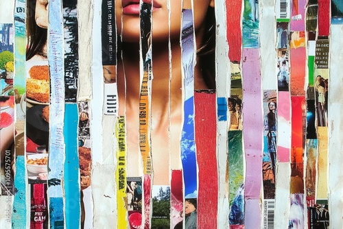 Fashion Magazine Collage Vibrant Abstract Background photo