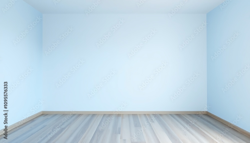 Empty room with light blue walls with floor, suitable for background Empty room with light blue walls with floor, suitable for background