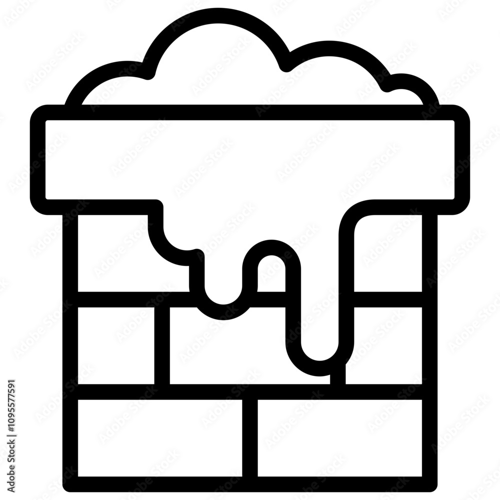 chimney icon illustration design with outline chimney icon illustration design with outline