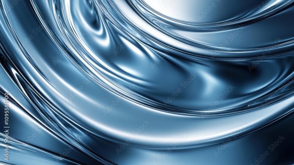 Abstract background of swirling, metallic blue, with soft highlights and shadows. Abstract background of swirling, metallic blue, with soft highlights and shadows.