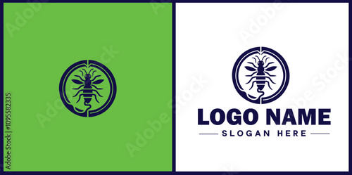  Pest Control icon Exterminating services Vermin control Insect control flat logo sign symbol editable vector