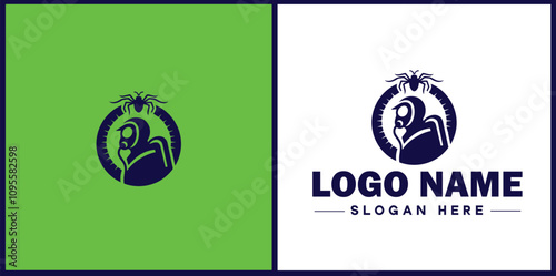  Pest Control icon Exterminating services Vermin control Insect control flat logo sign symbol editable vector