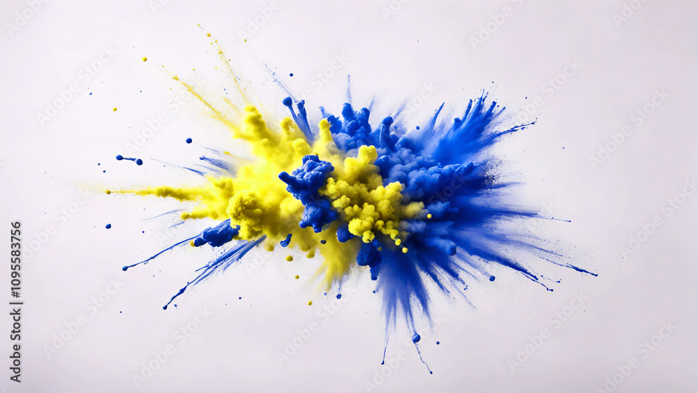 Dynamic Ink Explosion on White Background Dynamic Ink Explosion on White Background