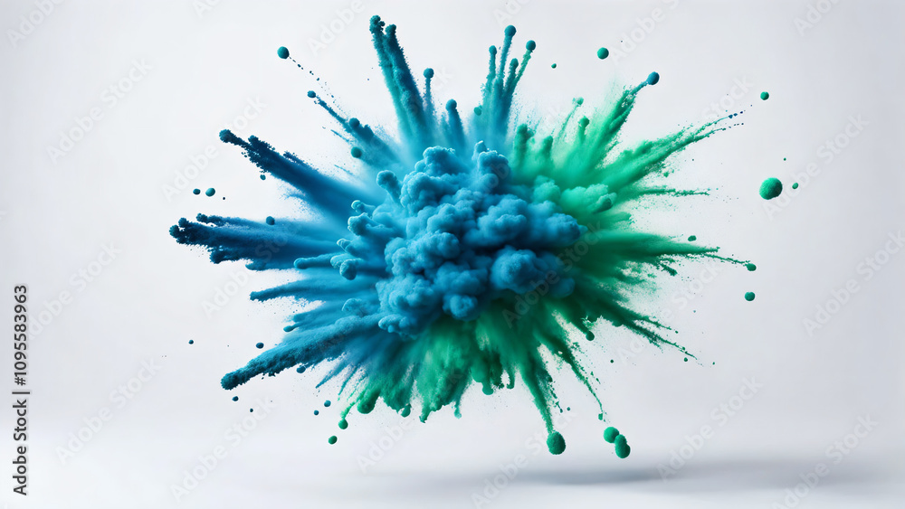 Dynamic Ink Explosion on White Background Dynamic Ink Explosion on White Background