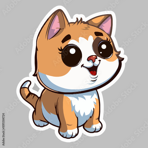 Adorable Cartoon Cat Character Bringing Joy and Playfulness
