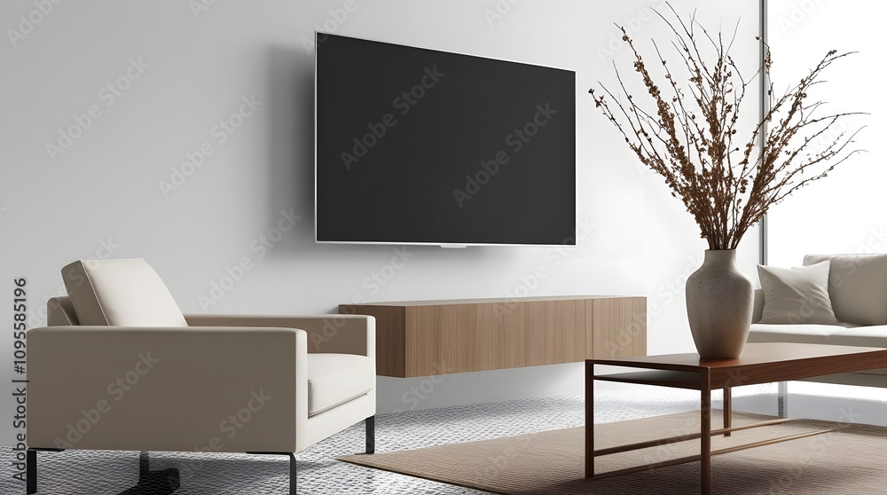 A flat-screen television, LCD, television mockup. Interior mockup with house background. Modern interior design. Best room decorating ideas
A flat-screen television, LCD, television mockup. Interior mockup with house background. Modern interior design. Best room decorating ideas
