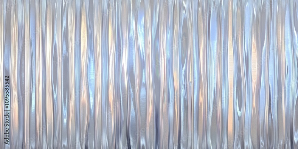 Seamless metallic silver blue gradient pattern with wavy lines and reflective surface for modern minimalistic design