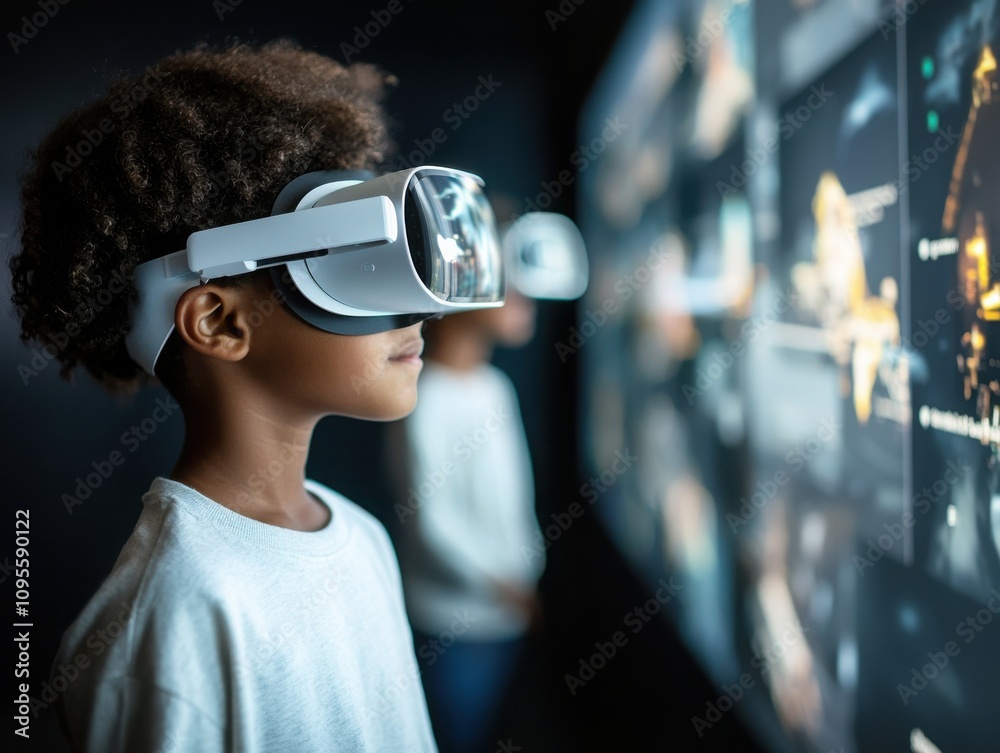 Students engaging in virtual field trips using immersive technology classroom educational experience digital environment close-up view innovation in learning Students engaging in virtual field trips using immersive technology classroom educational experience digital environment close-up view innovation in learning