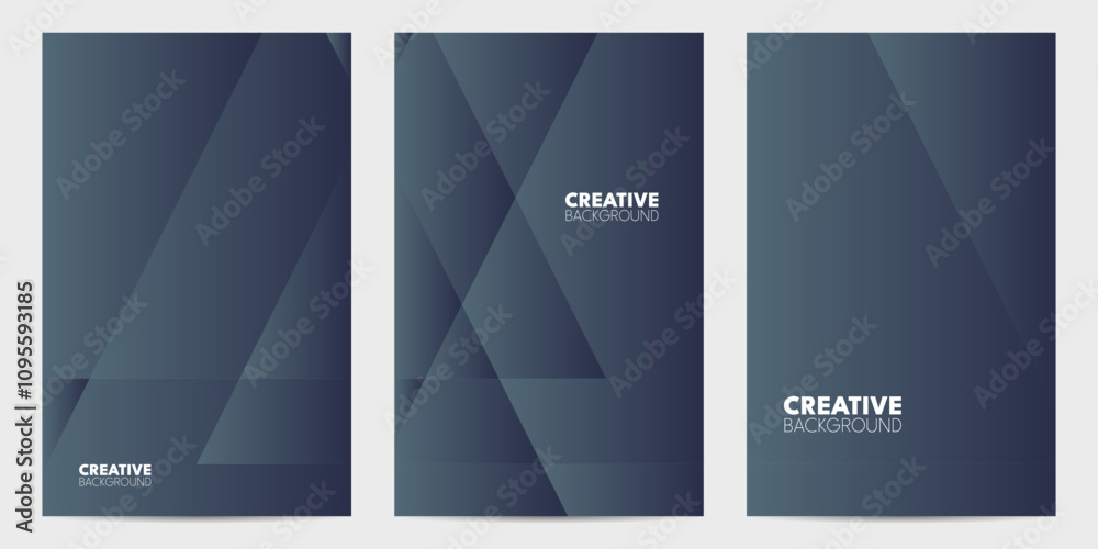 Three book cover dark gray geometric shapes. Three book cover dark gray geometric shapes.