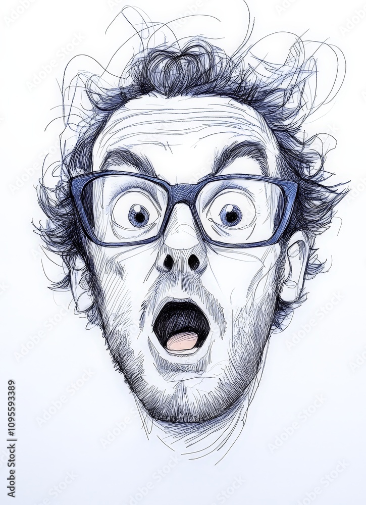 Delightful Heartwarming Sketchnote of Surprise Expression Delightful Heartwarming Sketchnote of Surprise Expression