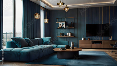 living room cold colors luxury incredibly detailed (1)