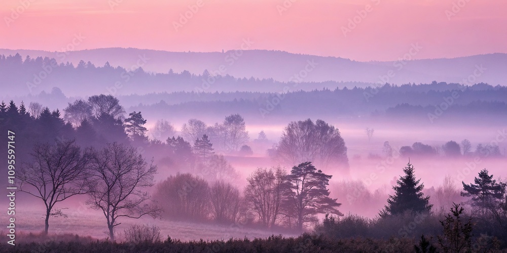 Fototapeta premium Soft pink and purple misty background with subtle gradient effect, dreamy ambiance, ethereal quality, mystical atmosphere