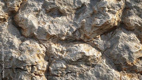 A close-up of a rough, textured rock wall with a natural, uneven surface.